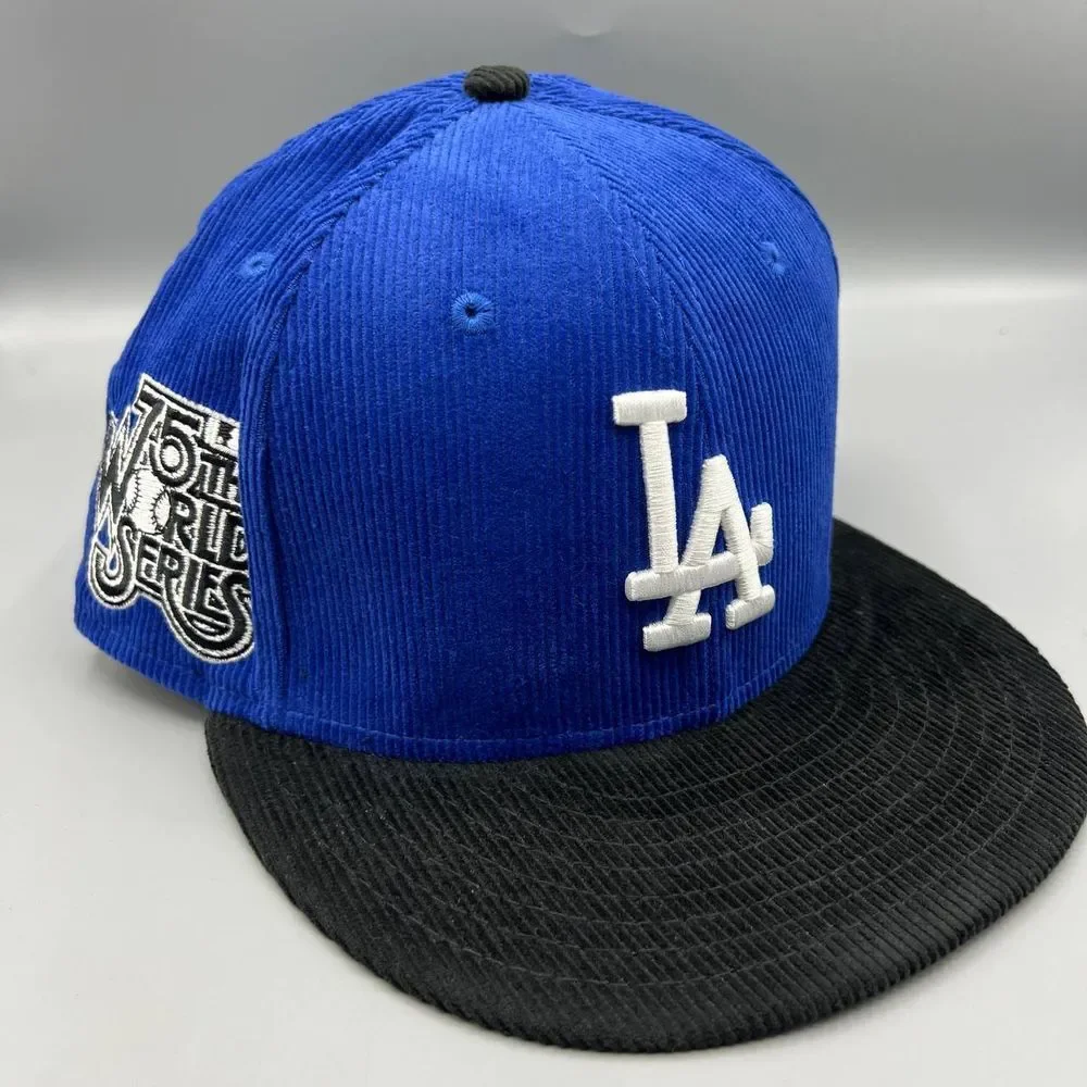 Los Angeles LA Dodgers Hat Men‎ 7 5/8 Corduroy 59Fifty New Era Fitted Cap New